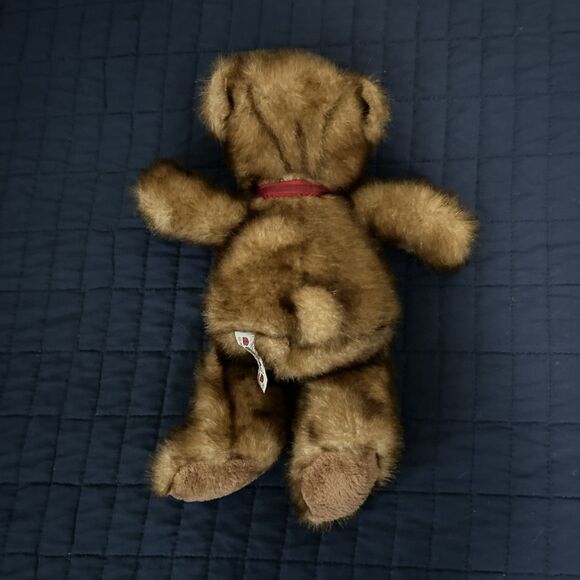 Aurora Brown Teddy Bear Red Ribbon Plush Frosted Stuffed Animal 13" - Picture 10 of 10